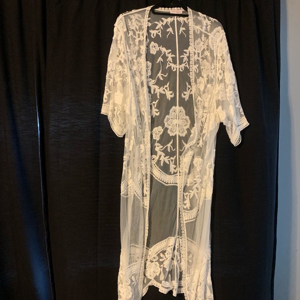 NEW White Lace Kimono / Cover Up